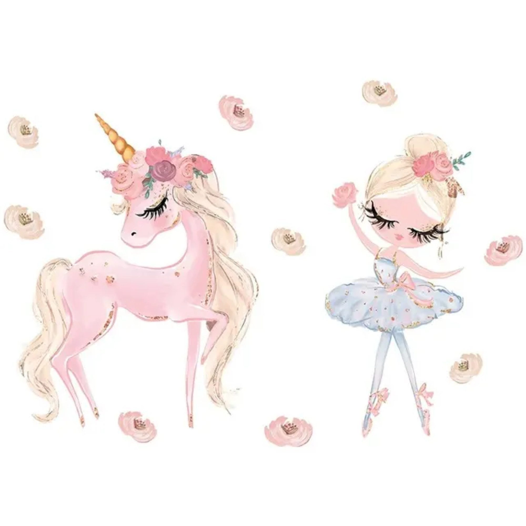 Montegoni Wandtattoo Rosa Einhorn Wandaufkleber für mädchenzimmer, rückstan günstig online kaufen