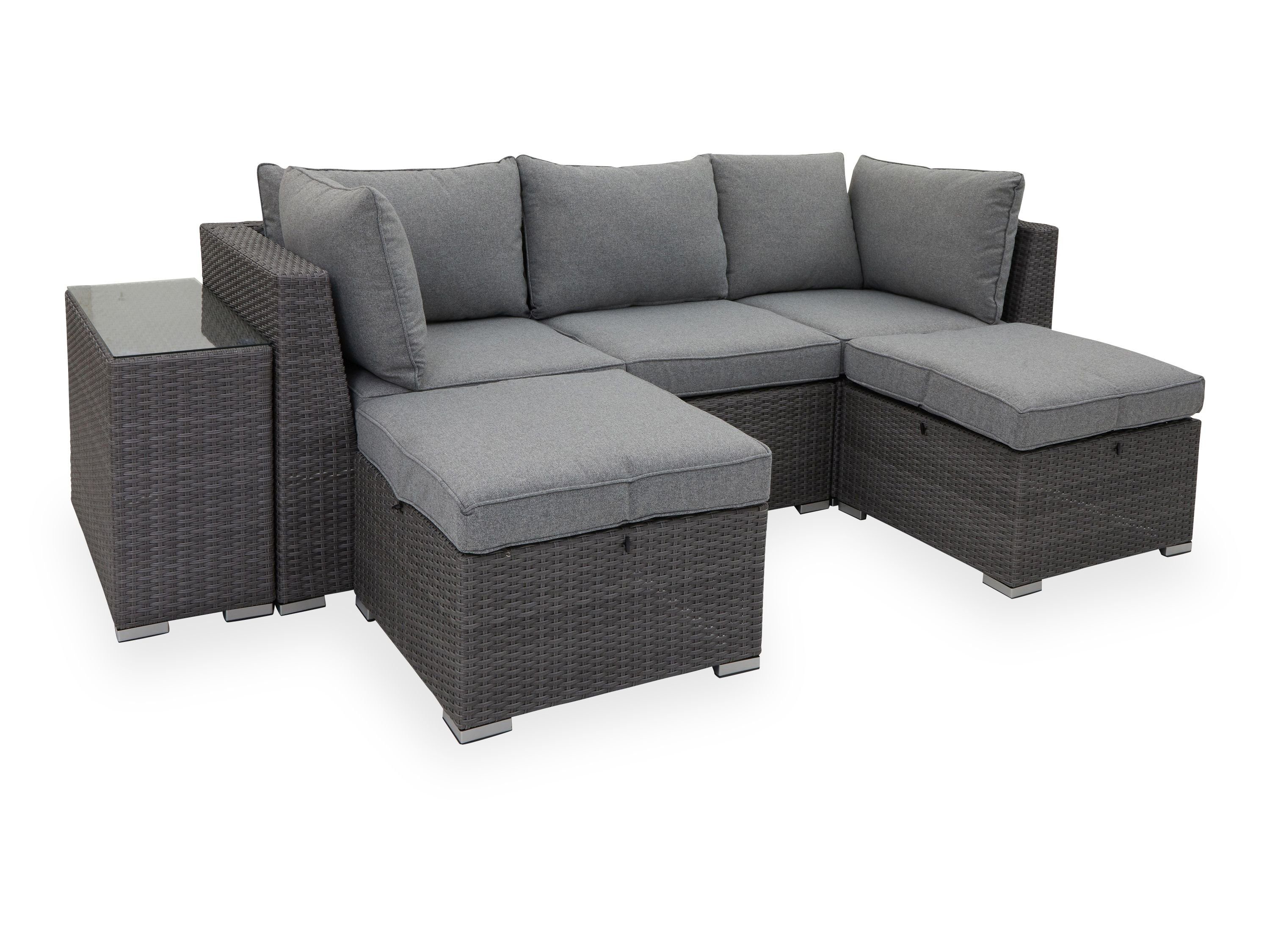 Outdoor Gartenlounge-Mittelteil Loungeelement Outdoor Rügen BHT 66x44x66 cm grau Garten-Sofa