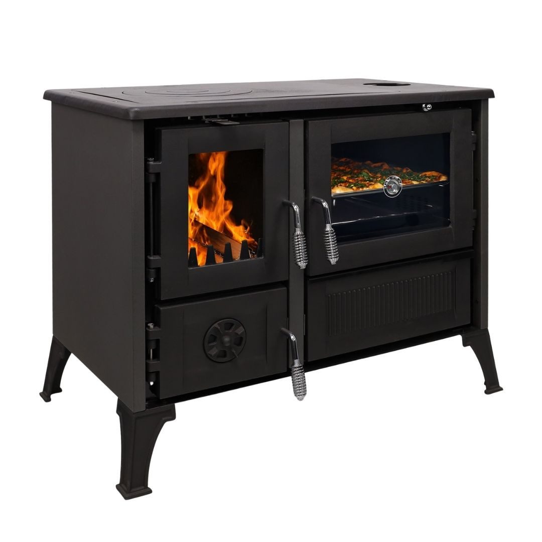 365 Kaminofen 365® Küchenherd Cook Smart schwarz emailliert 8 kW Gusseisen A+, 8 kW