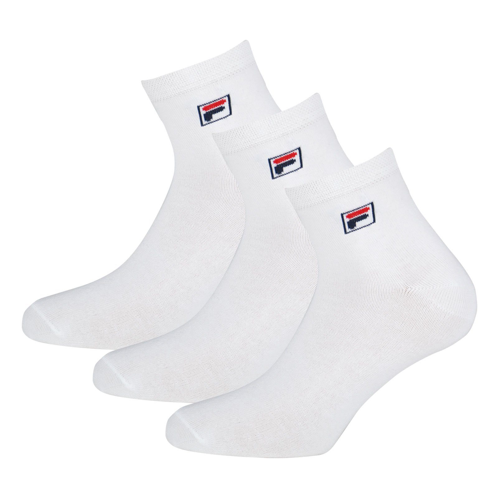 Quarter Fila (6-Paar) mit Sportsocken 300 white Socken elastischem Piquebund
