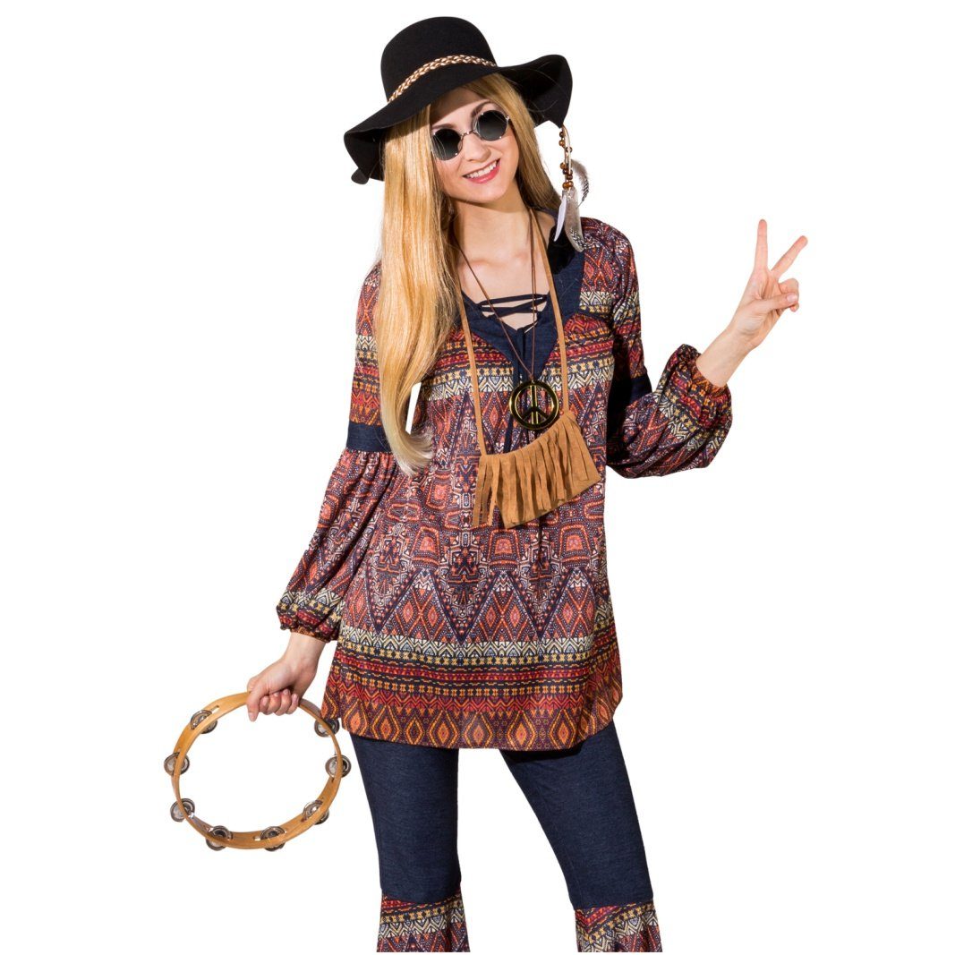Orlob Hippie-Kostüm 70er Jahre Verleidung für Damen