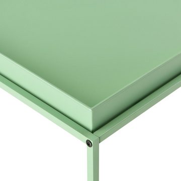 en.casa Beistelltisch, »Lipizza« Tabletttisch 36x59x59cm Metall Pastellgrün