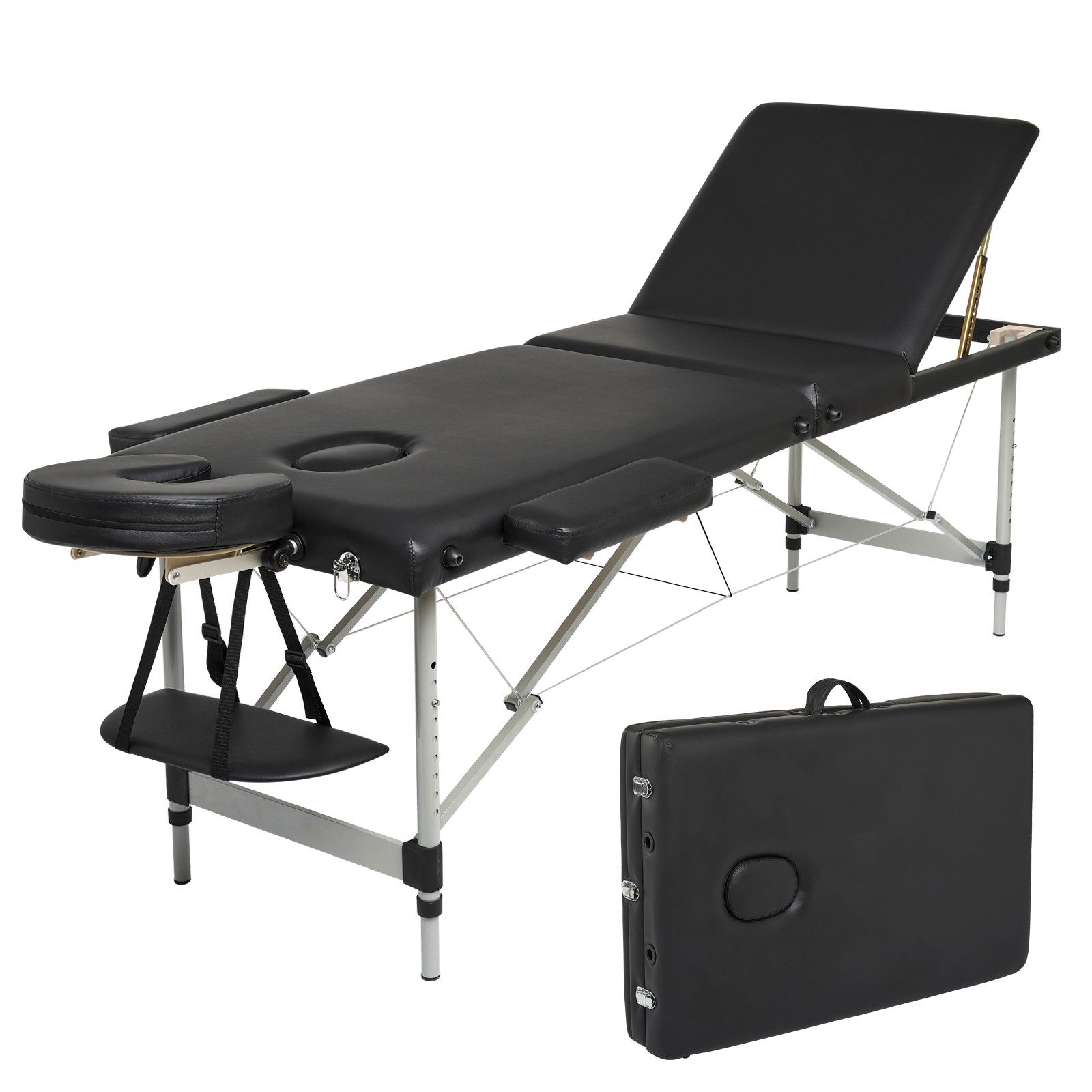 Mondeer Massageliege Massageliege, Mobile Tragbar Klappbar Massagetisch, 3 Zonen