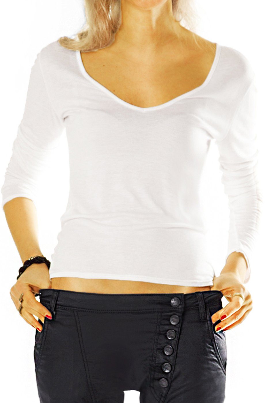 Unifarben Knopfleiste be asymmetrischer Damen Röhrenhose Lederhose - styled Vegane mit j19L-1 in -