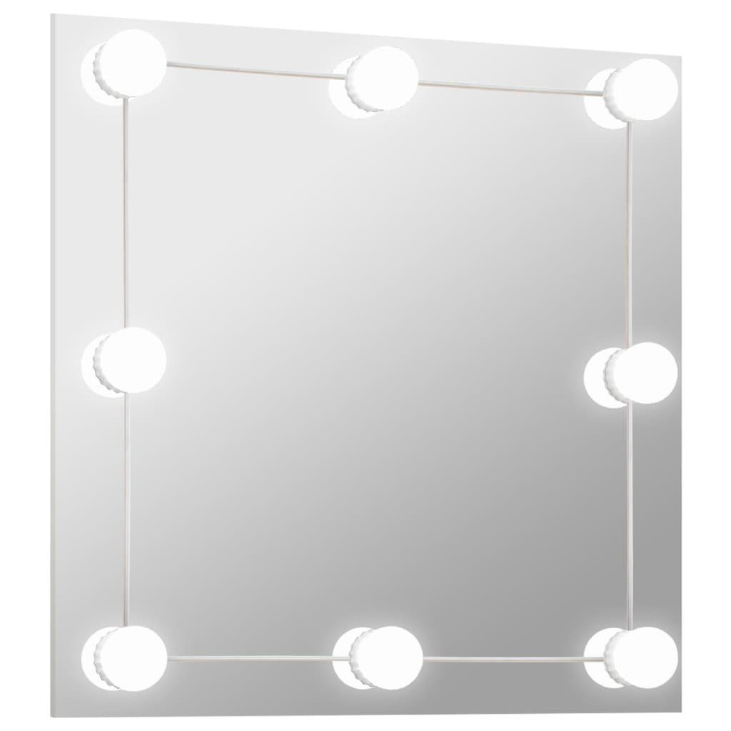 vidaXL Spiegel Wandspiegel mit LED-Beleuchtung Quadratisch Glas (1-St)