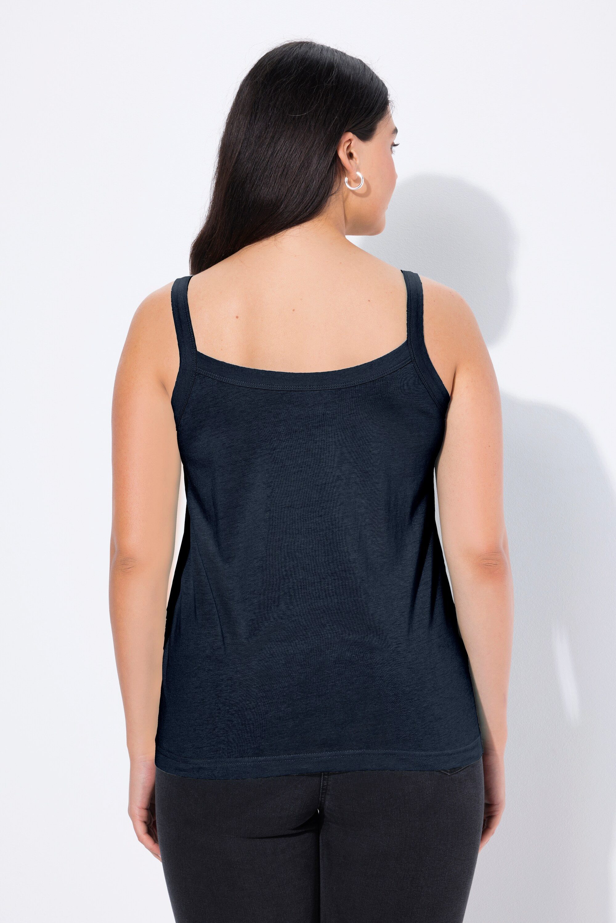 Ulla Popken Longtop Spaghettitop Rundhals Modalmix ärmellos Bestseller – Bild 3 von 4