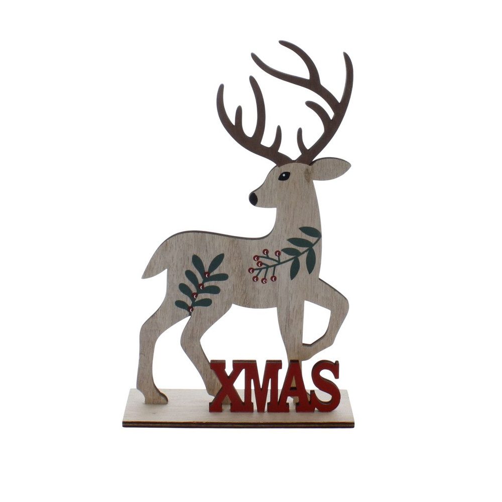 MICA Weihnachtsfigur Standdeko - Hirsch - Xmas - ca. 22,5 x 16 cm