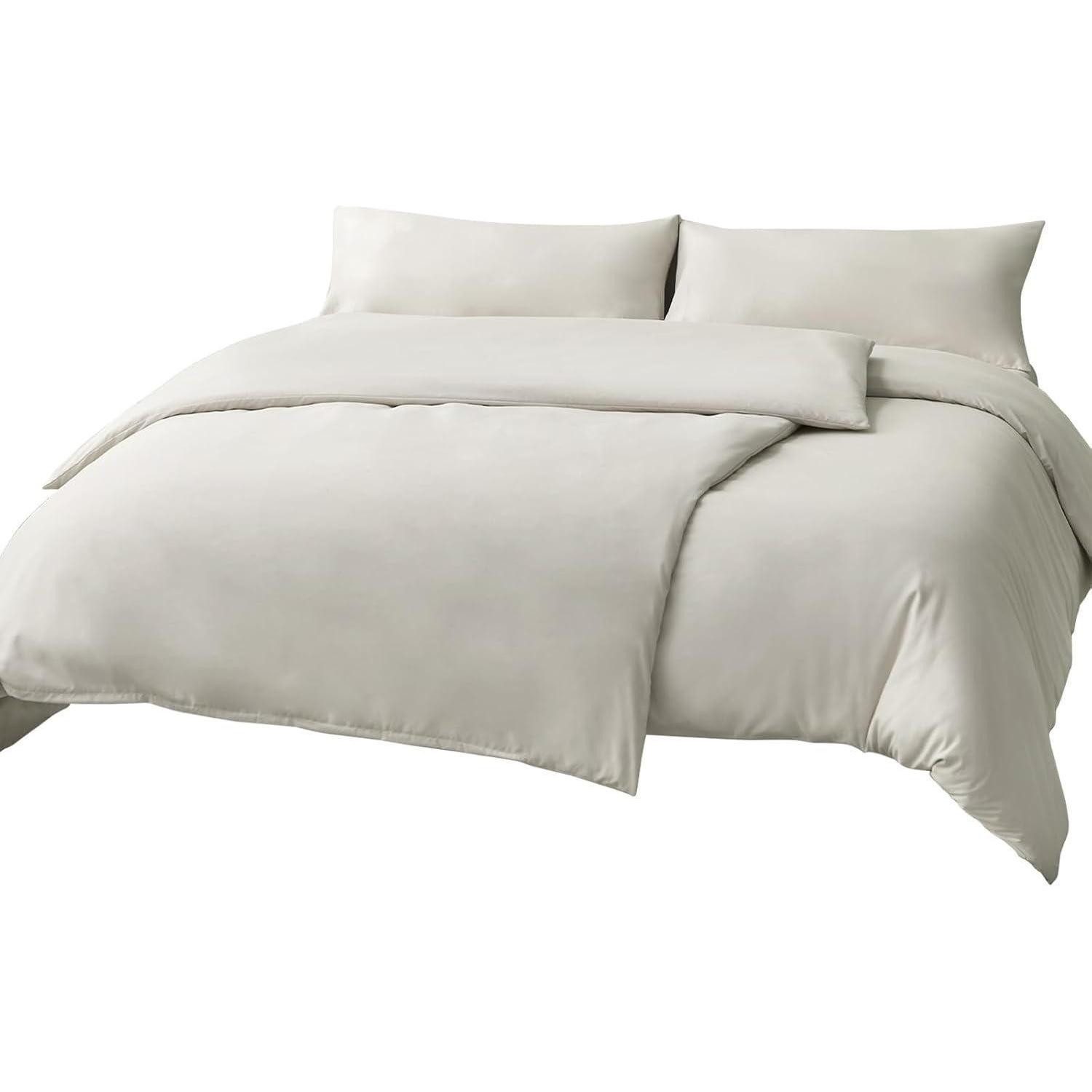 LuxusKollektion Bettwäsche Bettwäsche 135x200 06 Beige 4Teilig 2x 135x200 cm 2x 40x80 cm