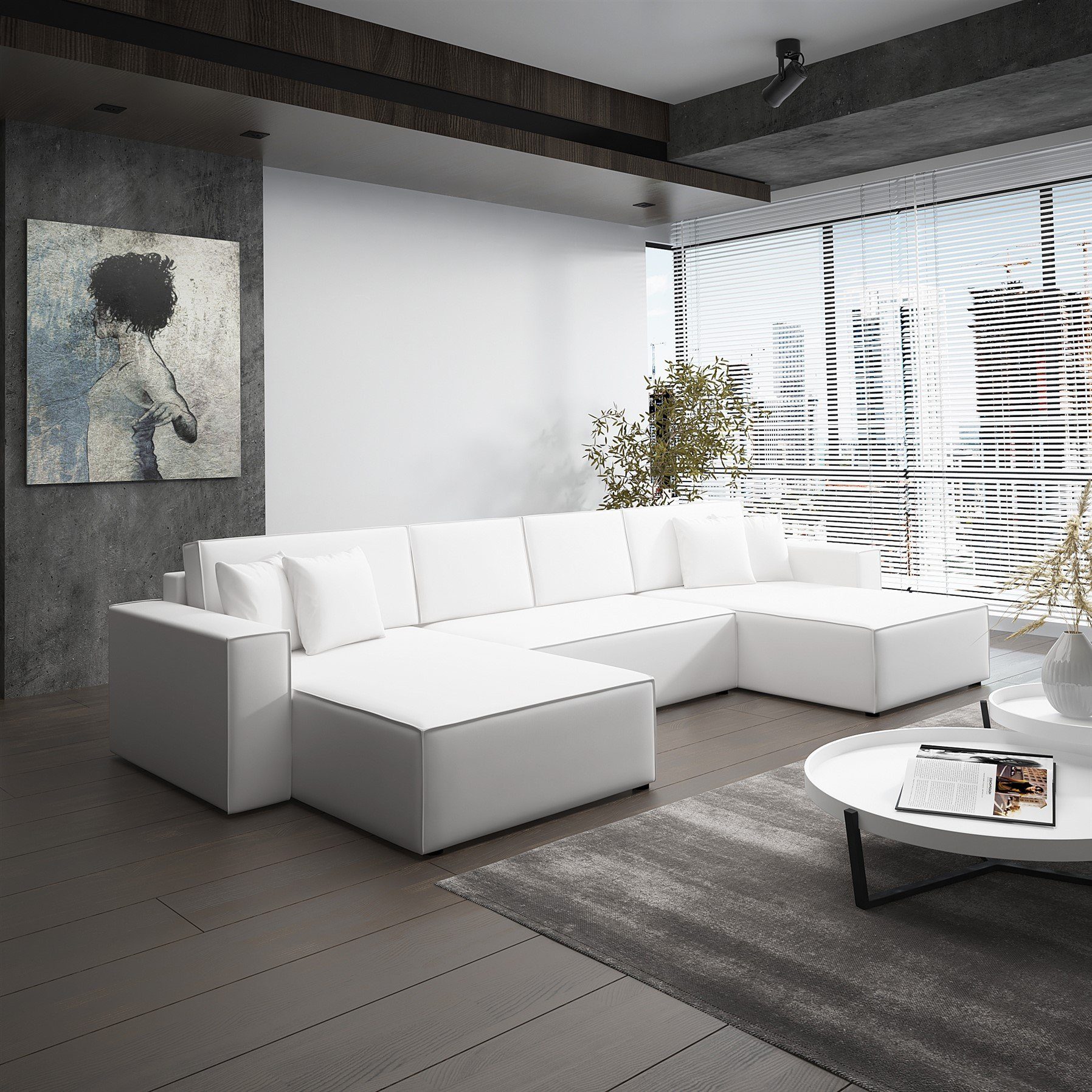 Fun Möbel Wohnlandschaft Schlafsofa Sofa CONOR günstig online kaufen