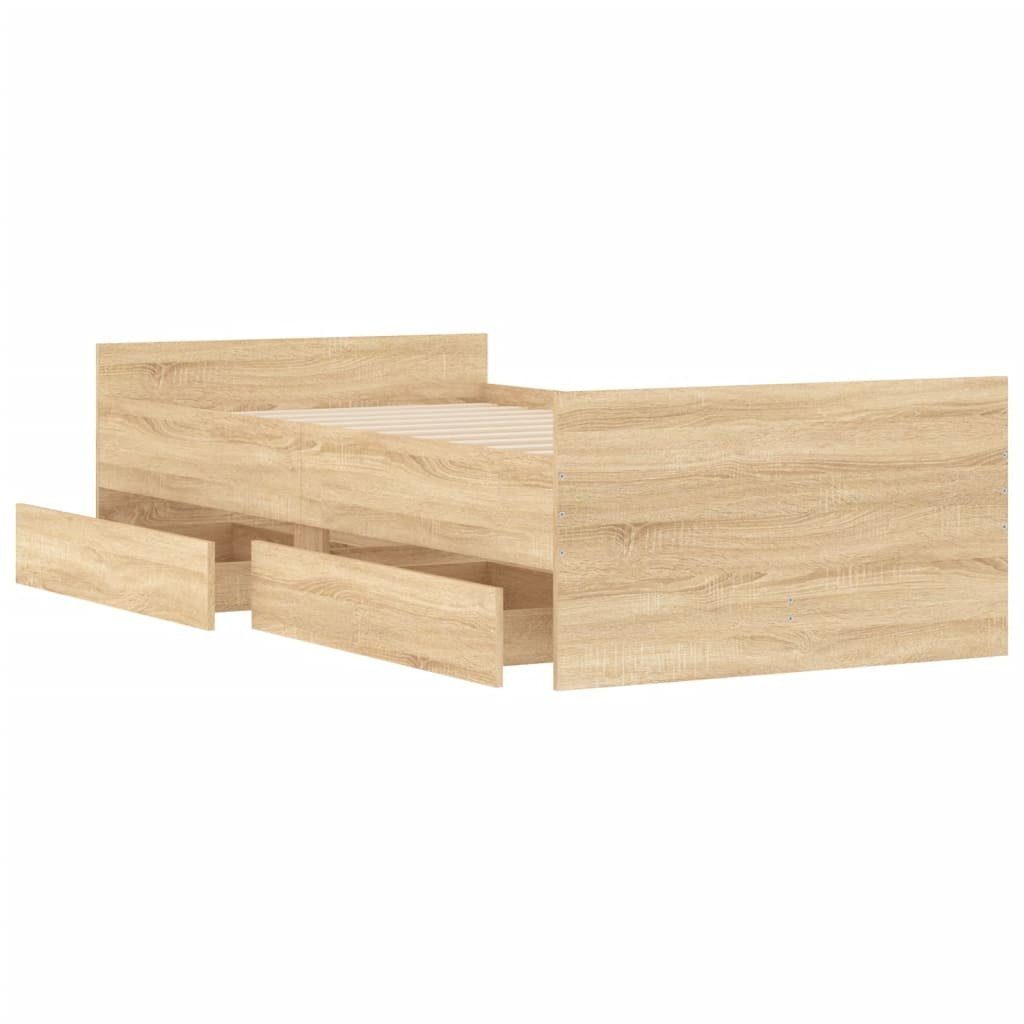 vidaXL Bett Bettgestell mit Schubladen Sonoma-Eiche 90x200 cm – Bild 4 von 5