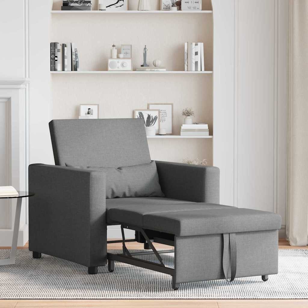 vidaXL Sessel Einzel-Schlafsofa mit Rädern Dunkelgrau günstig online kaufen