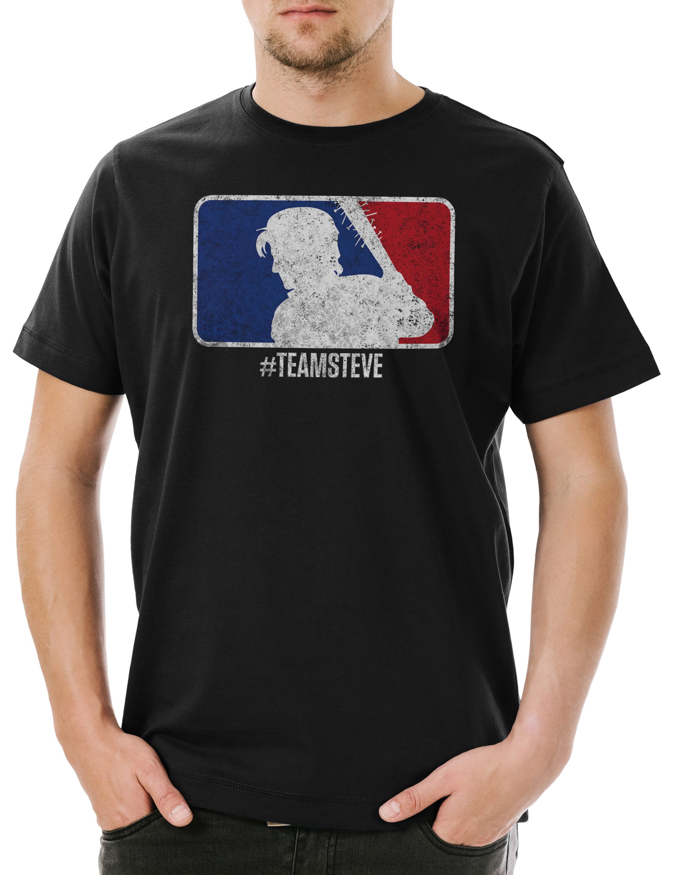 Print-Shirt Team Steve Herren T-Shirt Stranger Logo Mannschaft Things 80s Eighties