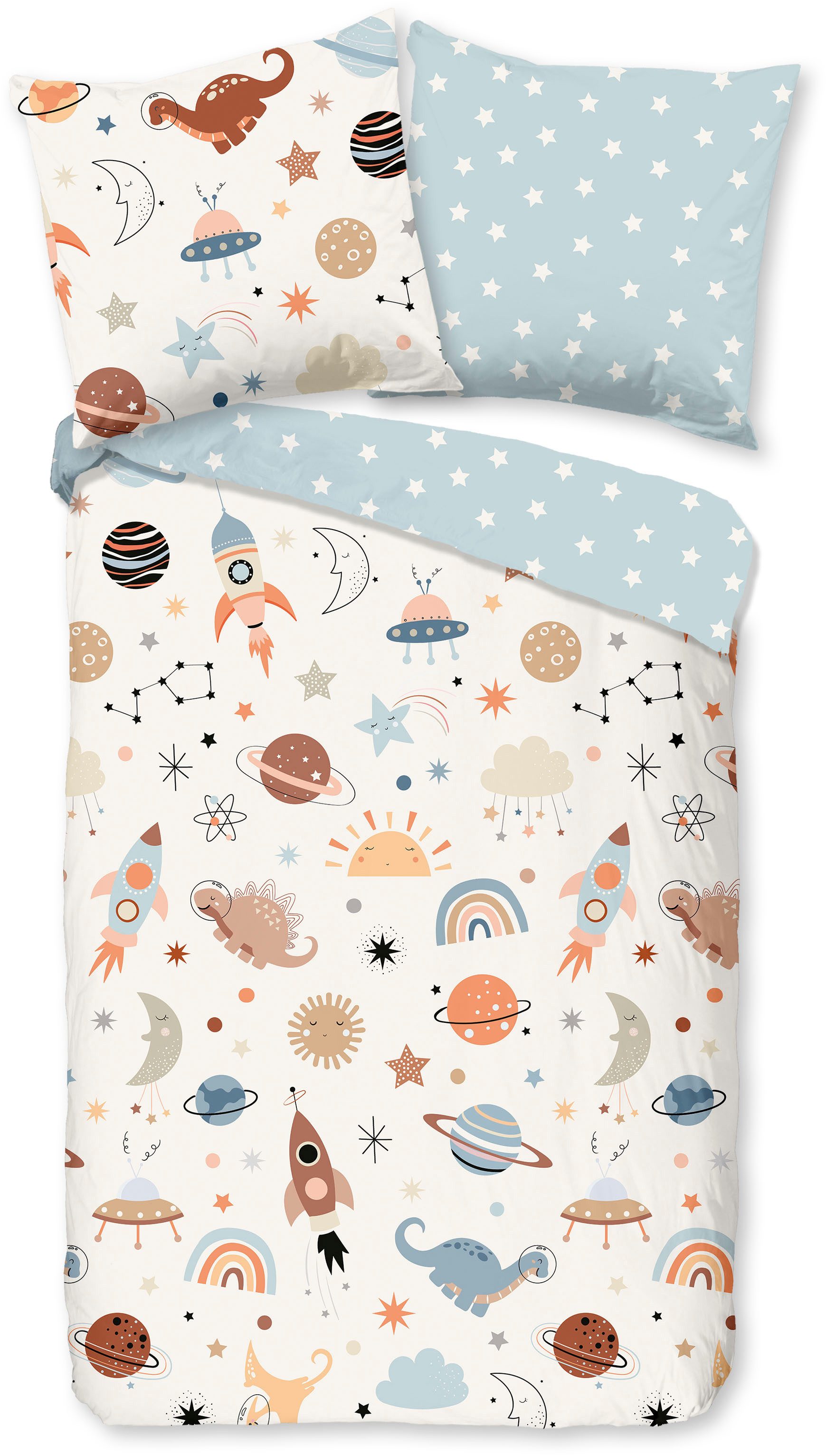 good morning Babybettwäsche Eclips, Renforcé, 2 teilig, Baumwolle, Renforcé, 2 Teilig, Wendeoptik, Kind, Baby, Junge