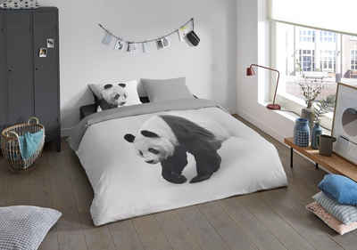 Wendebettwäsche Panda Bettwäsche-Set Bettbezug & Kissenbezüge, PURE luxury collection, Microfaser, 2 teilig, mit Pandabären