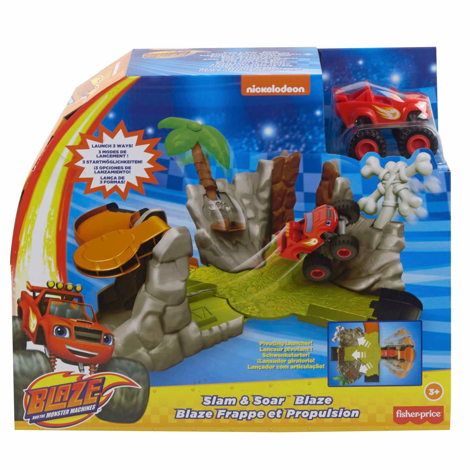 Spielwelt Blaze Mattel® & Slam Monstermaschinen, die Blaze und Crash