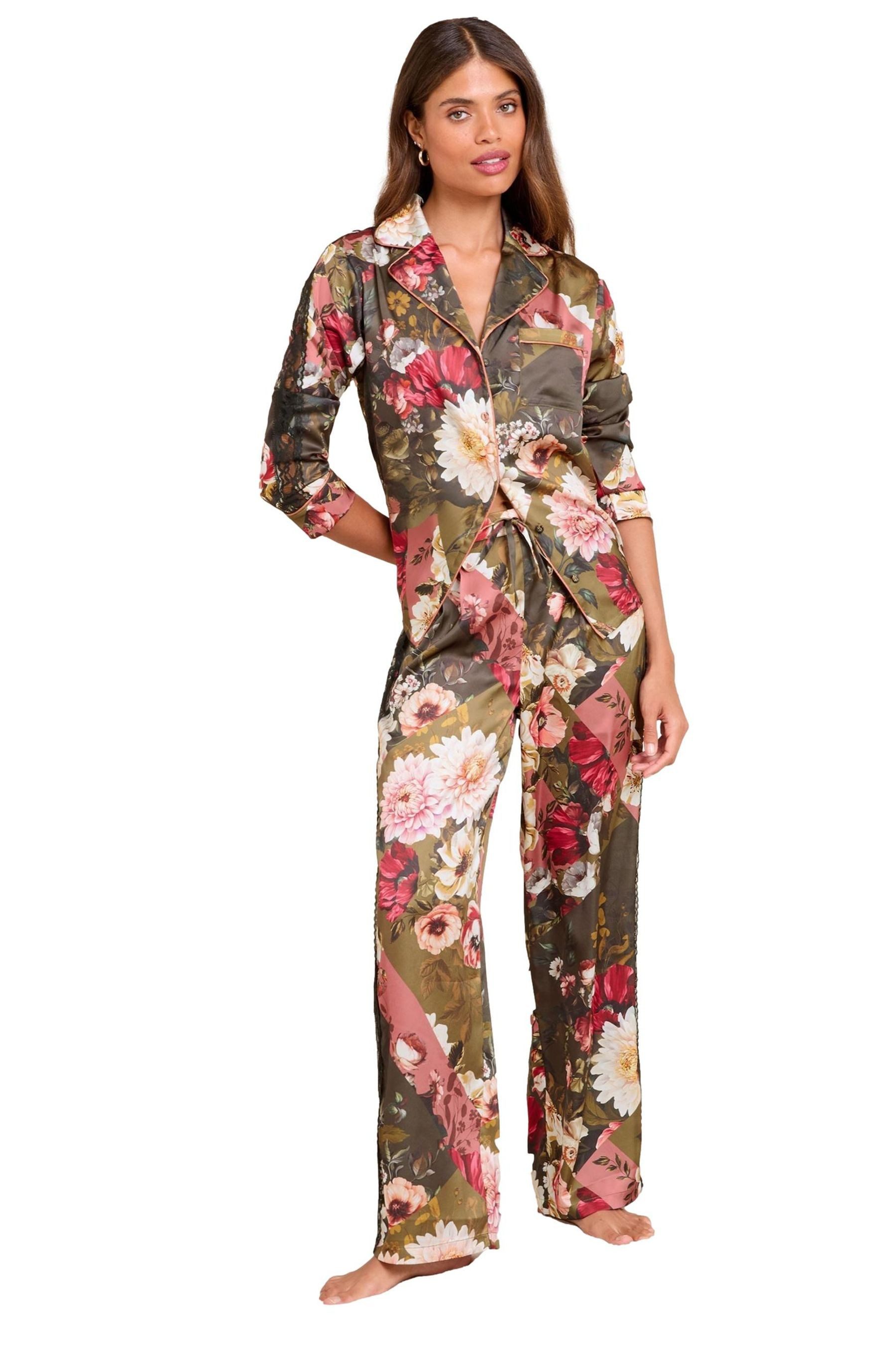 LIPSY Pyjama Lipsy Pyjama aus Satin mit Spitzendetails (2 tlg)
