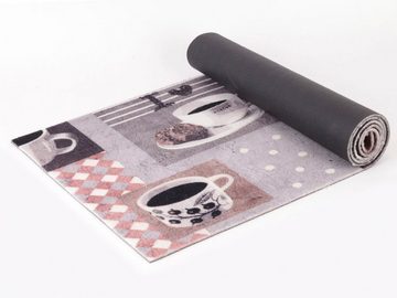 Küchenläufer BON CAFE, Primaflor-Ideen in Textil, rechteckig, Höhe: 5 mm, mit Schriftzug & Motiv Kaffee, rutschhemmend, waschbar, Küche