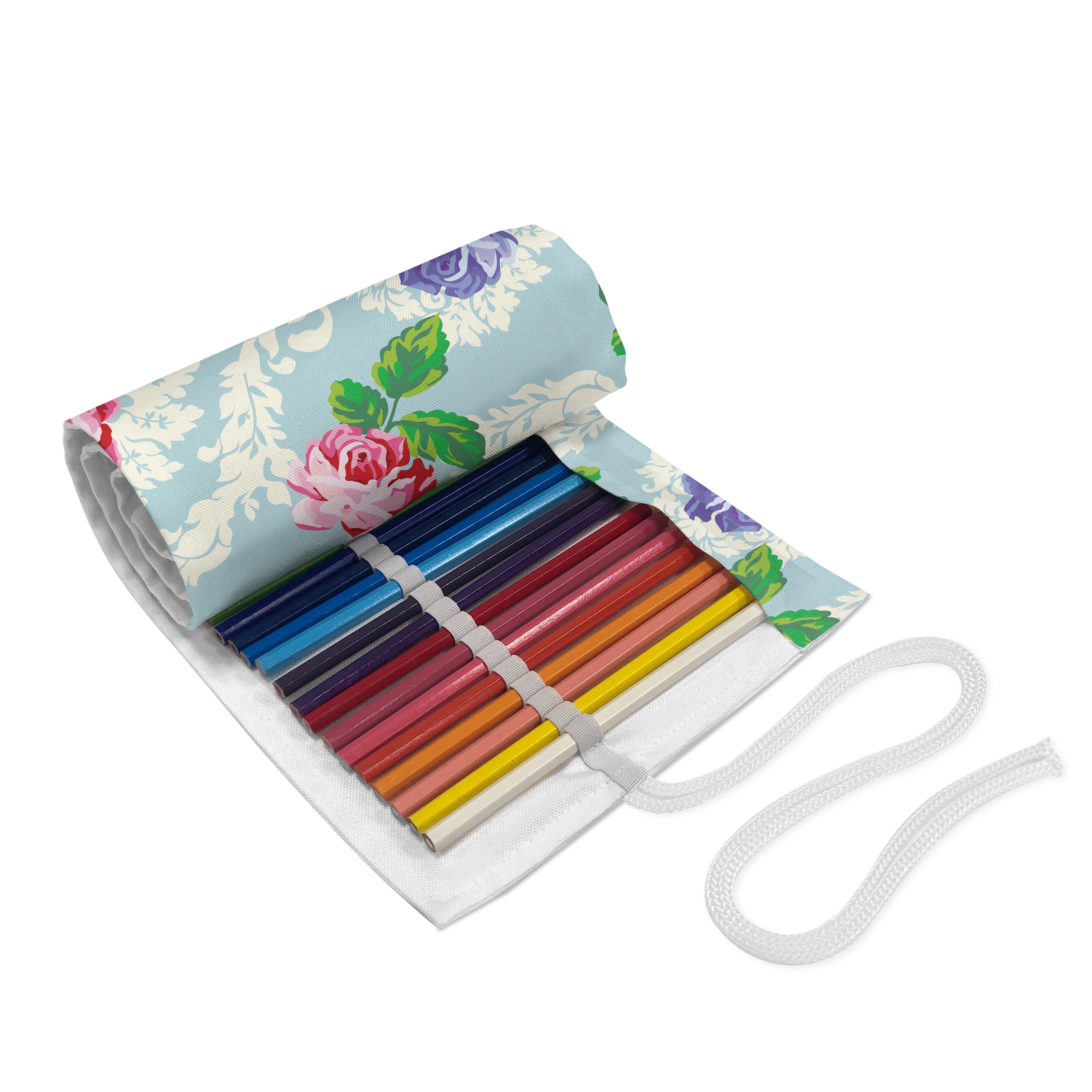 farbige Floral Stiftablage Abakuhaus tragbar langlebig und Organizer, Barock Rosen Mehrfarbig Federmäppchen Segeltuch