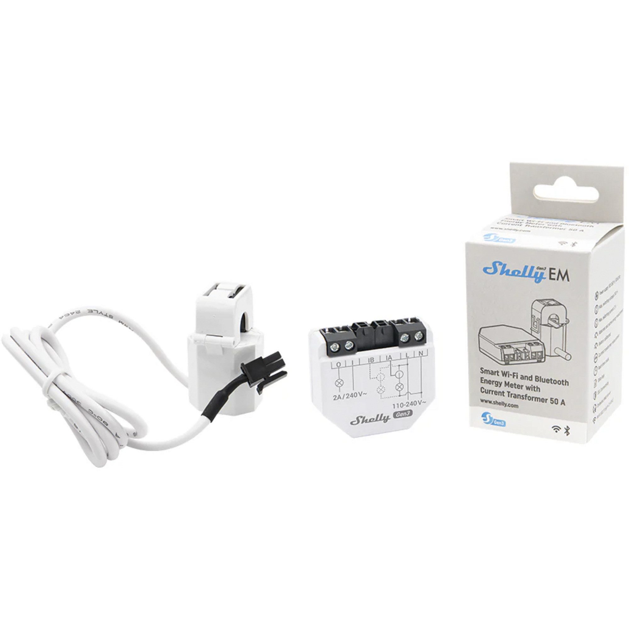 Shelly Relais-Modul Shelly EM Gen3, Messgerät, (mit Stromwandler)
