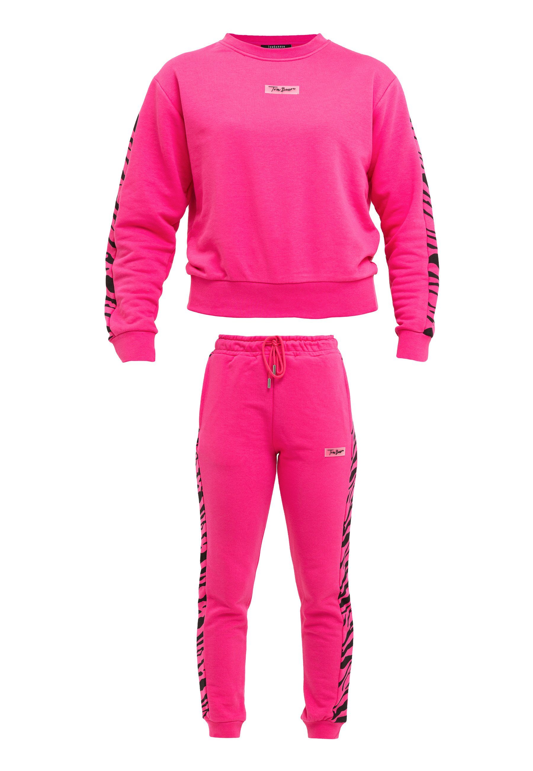 Tom Barron Freizeitanzug Tom Barron Zebra Pattern Sweatshirt And Pant Set, mit modernem Design