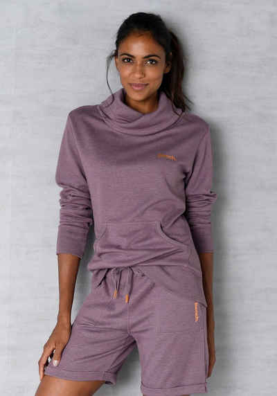 Bench. Loungewear Longsweatshirt mit Stehkragen in Layeroptik und Kängurutasche, Loungewear, Loungeanzug