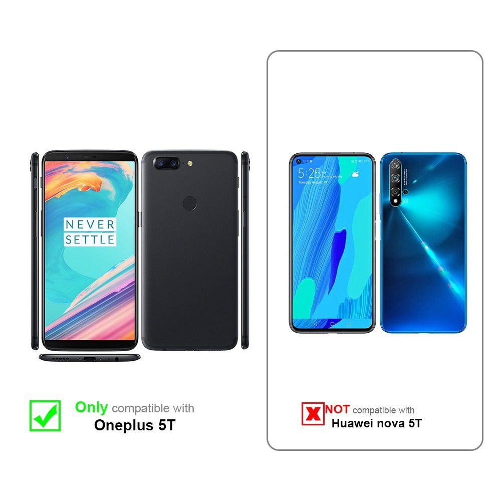 Cadorabo Handyhülle für OnePlus 5T Hülle OnePlus 5T, Hülle Schutzhülle mit Standfunktion, Kartenfach und Magnetverschluss