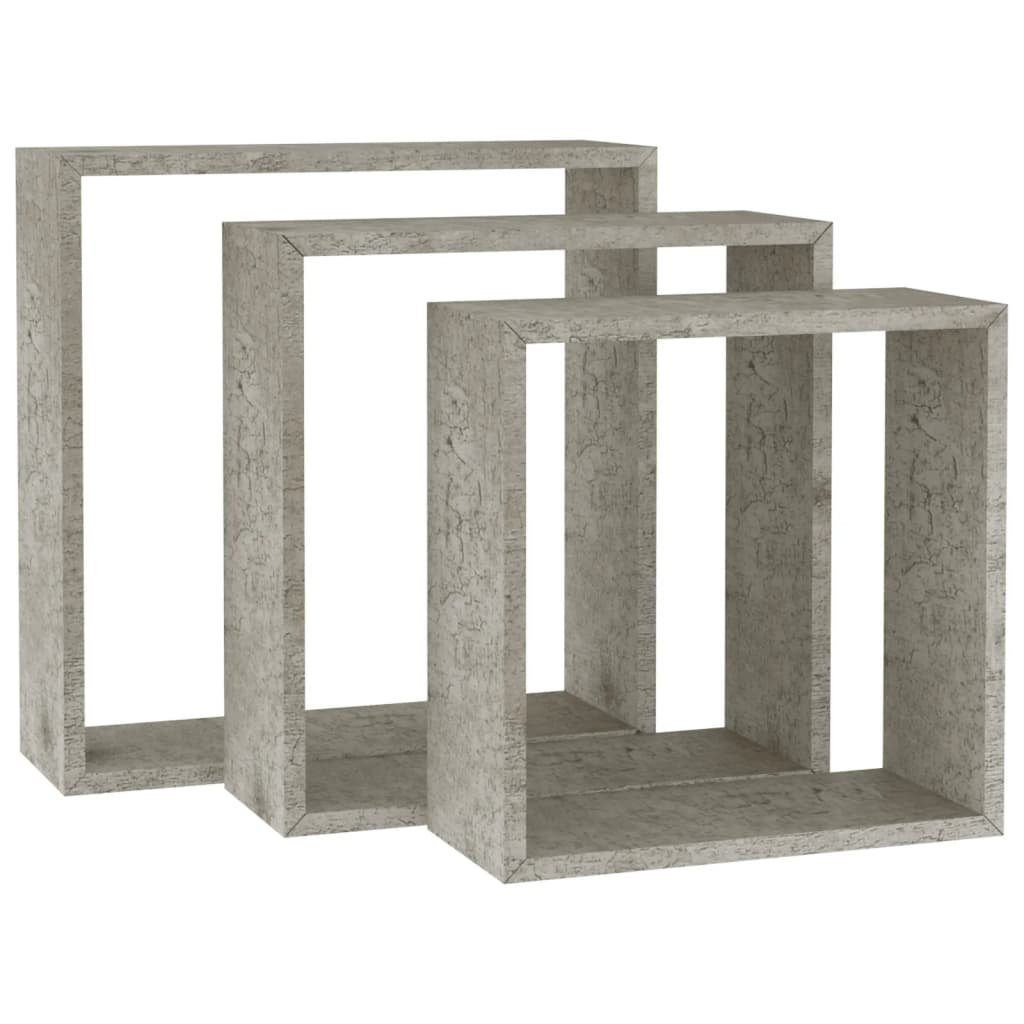 vidaXL Regal Würfelregale 3 Stk. Betongrau, günstig online kaufen