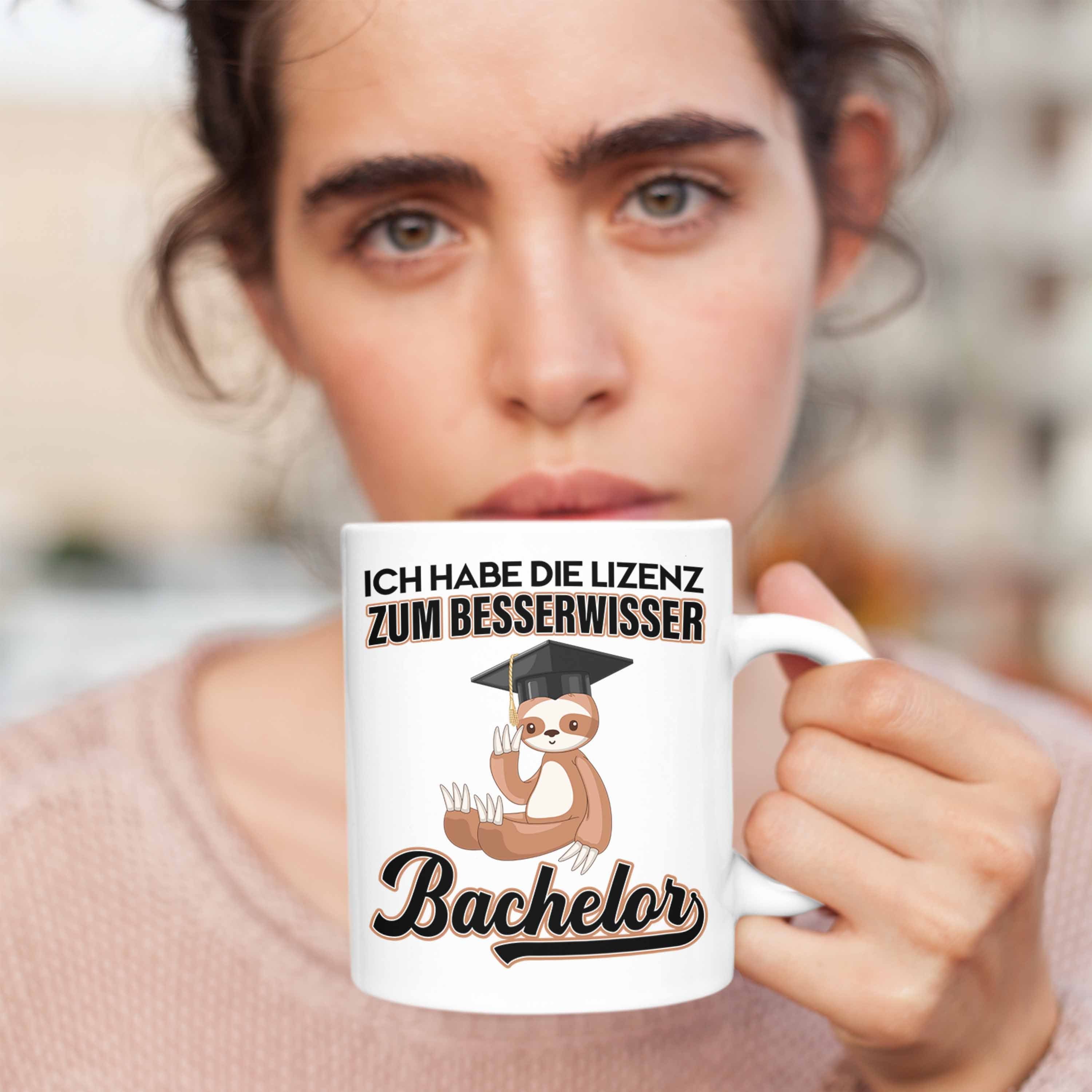 Weiss Tasse Prüfung Spruch Lizenz Abschluss Abitur - Master Abi Besserwisser Geschenk Bestanden Trendation Trendation Tasse Bachelor zum Graduation