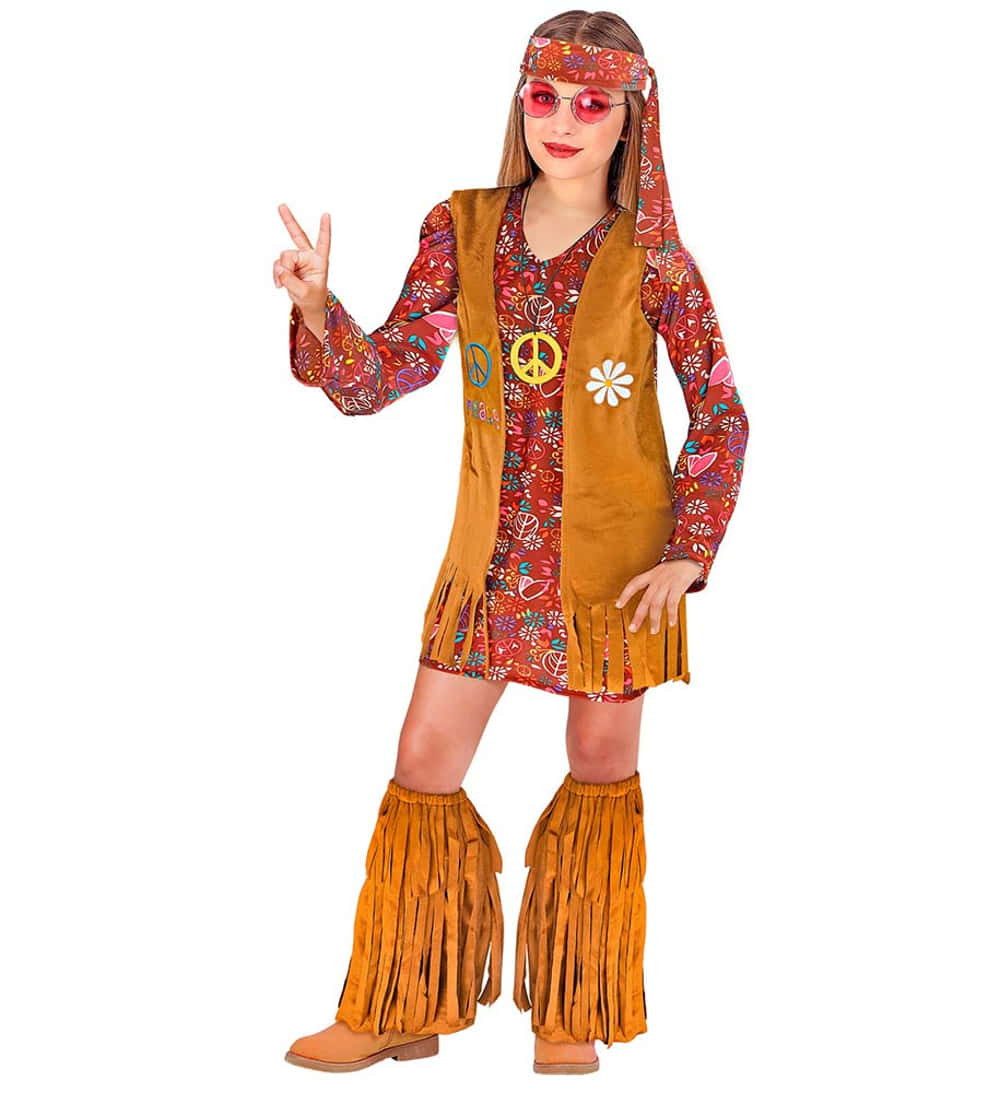 Kostüm Hippie Kostüm Kinder 4-tlg
