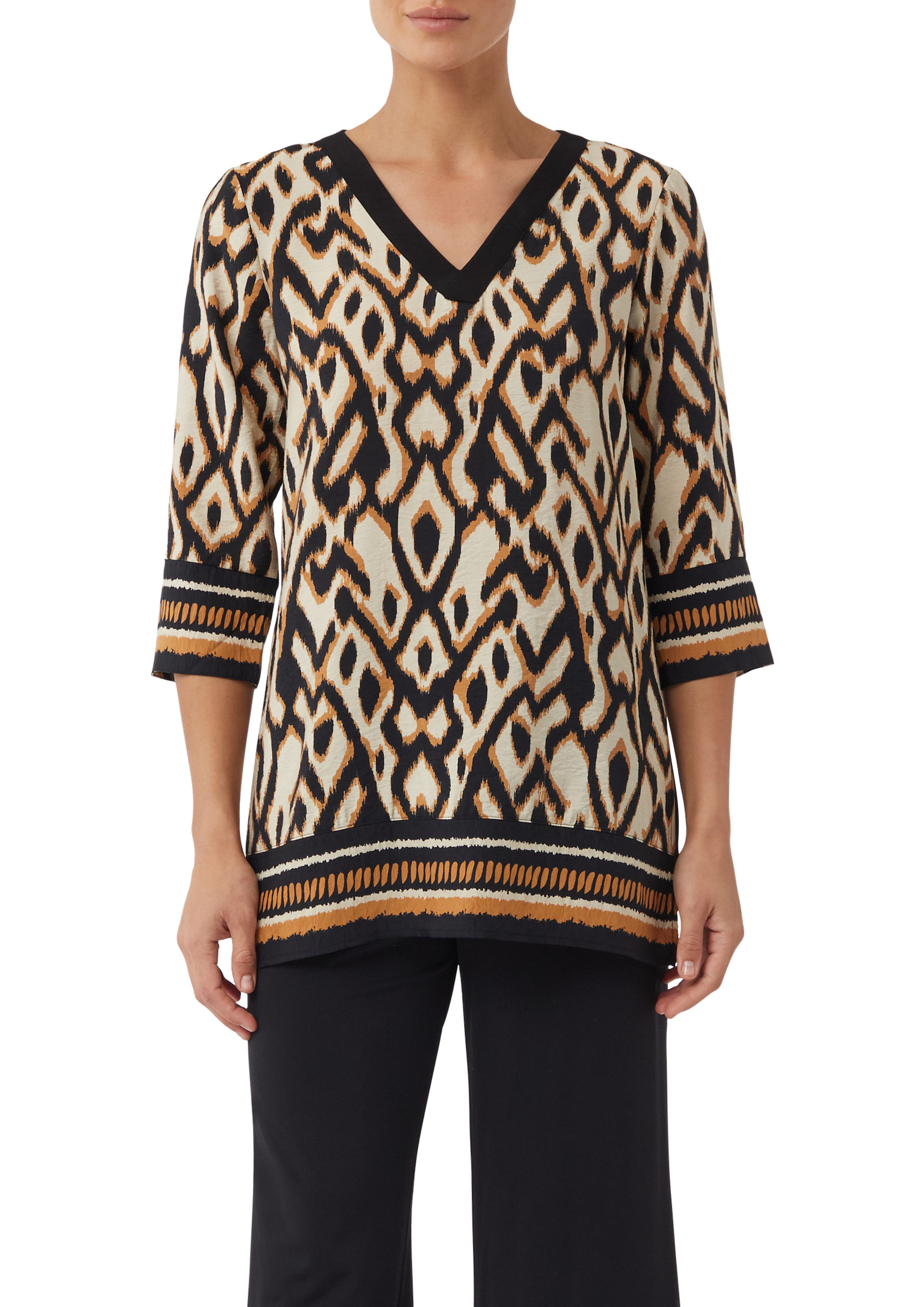 comma Klassische Bluse mit All-Over Print