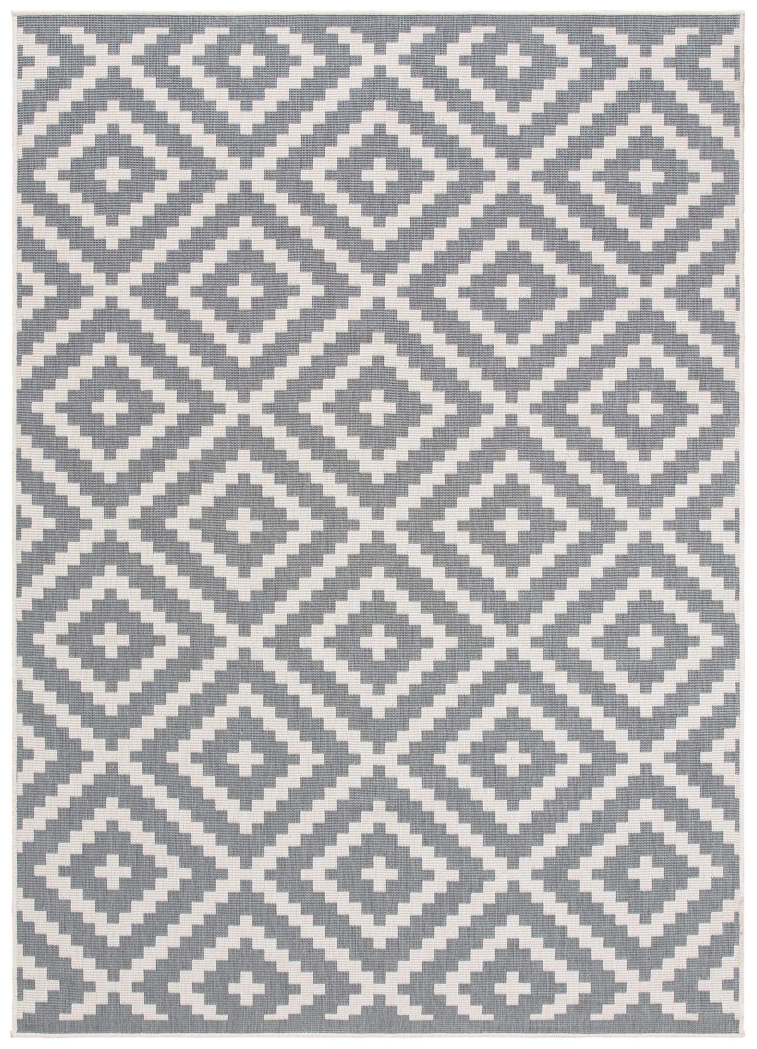 my home Teppich Ronda Wendeteppich, rechteckig, Höhe: 5 mm, Sisal-Optik, Flachgewebe, In- und Outdoor, geometrisches Boho Design