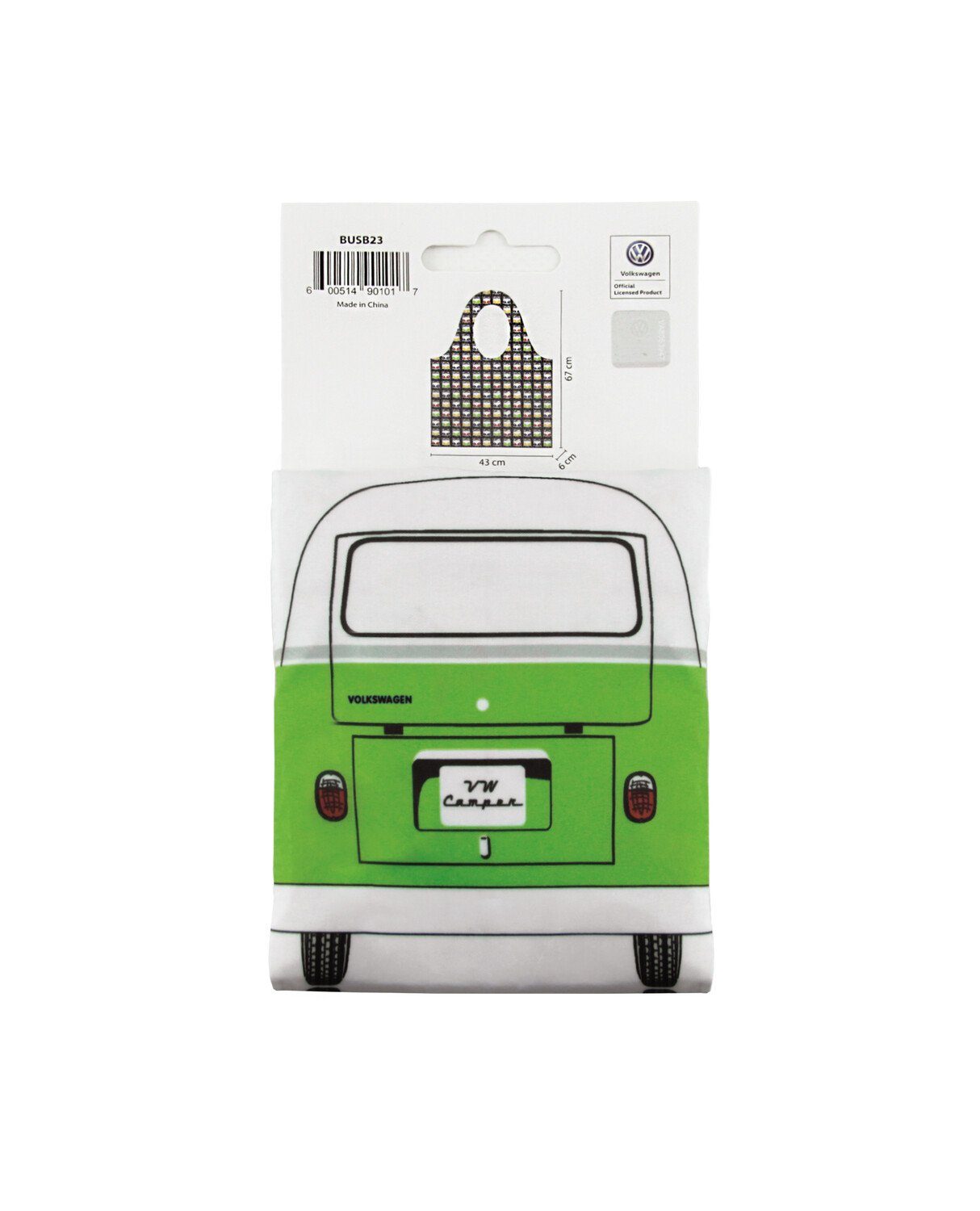 VW Collection by BRISA Einkaufsshopper Volkswagen Wiederverwendbarer Einkaufsbeutel, Shopper, Einkaufstasche mit buntem Samba Bus Design