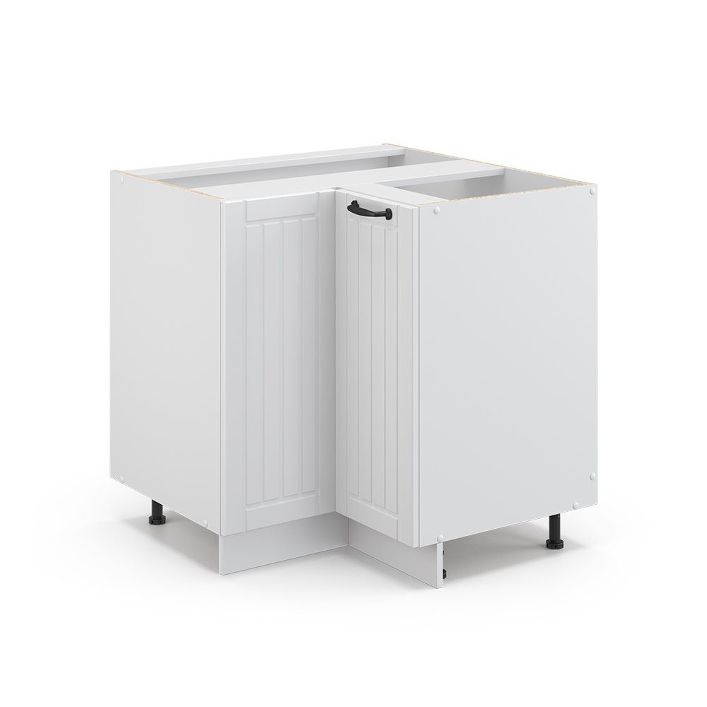 Vicco Eckunterschrank Fame-Line, Weiß Landhaus/Weiß, 80.5 cm ohne Arbeitsplatte (1-St)