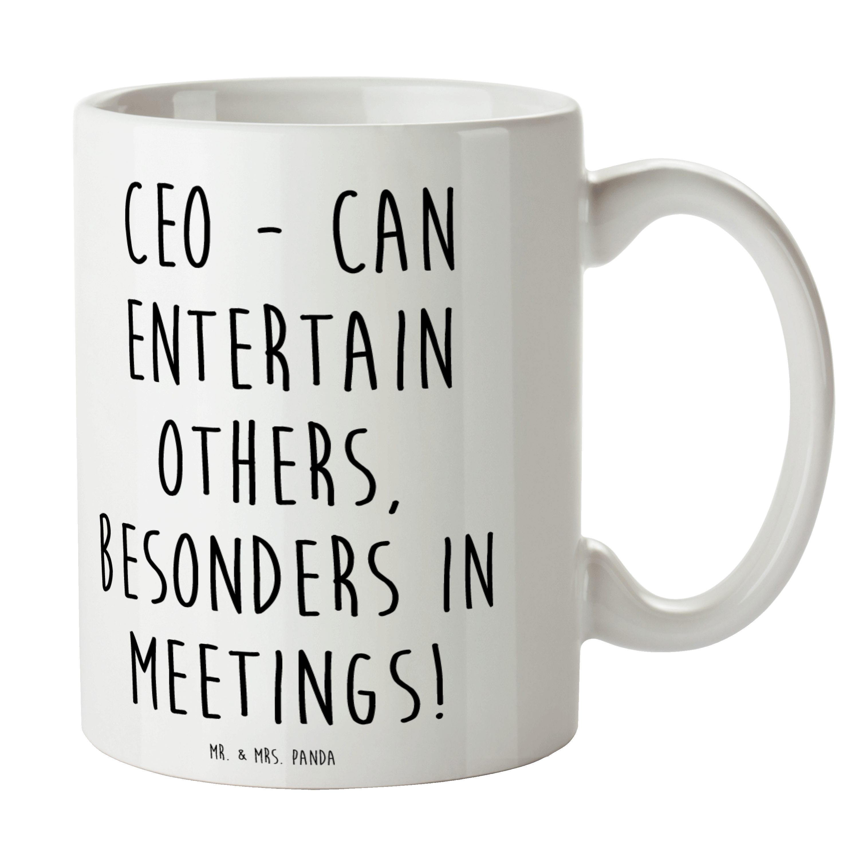 Mr. & Mrs. Panda Tasse CEO - Can Entertain Others, besonders in Meetings! - Weiß - Geschenk, Keramik, Herzberührende Designs