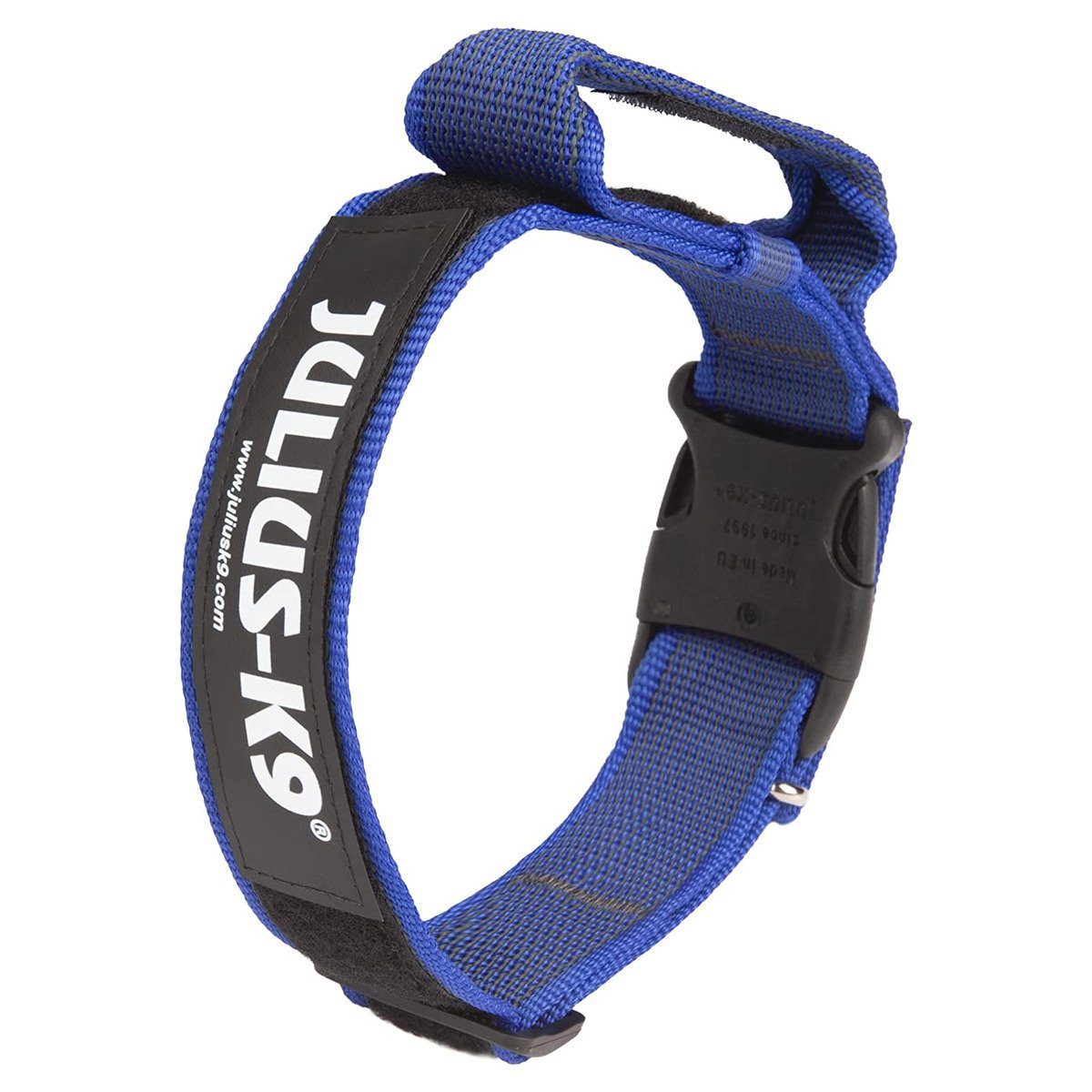 Julius-K9 Hunde-Halsband Halsband mit Griff blau