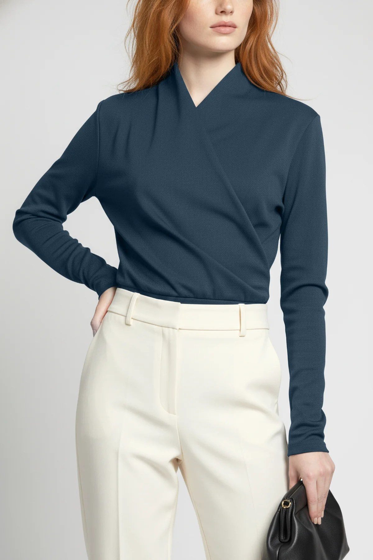 No Matter What Blusenbody Langarm Snap Bodysuit mit Kragen