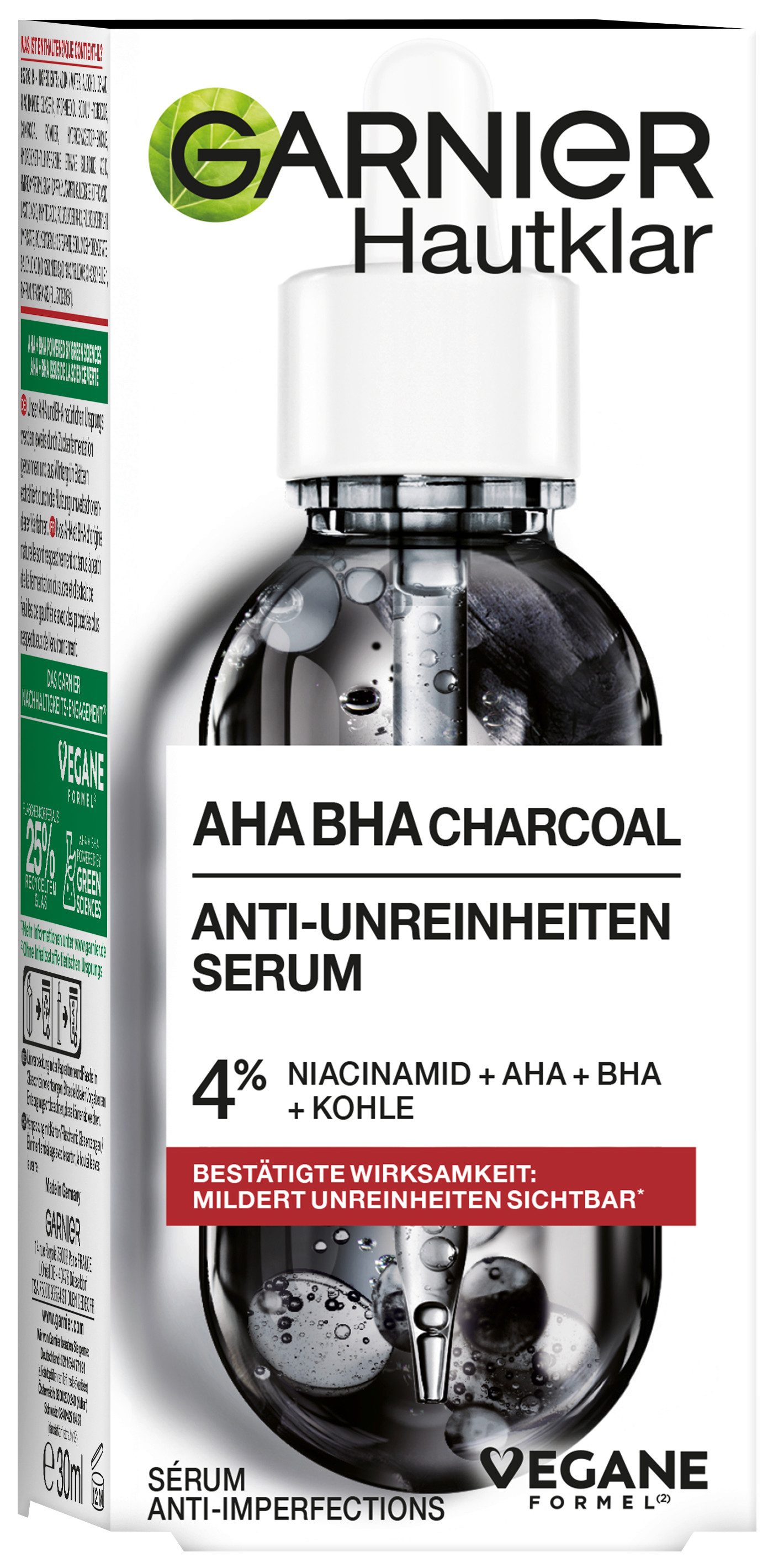 GARNIER Gesichtsserum Hautklar Anti-Unreinheiten Serum, mildert Unreinheiten, erneuert Haut, sorgt für glatte Haut