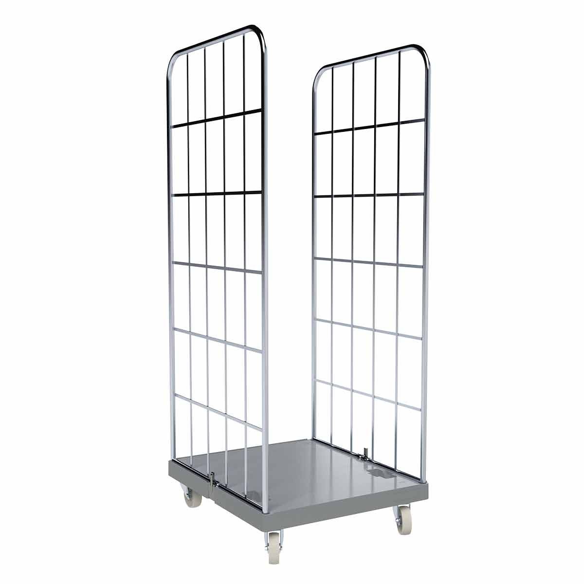 OSWALD Transportgeräte Transportwagen Rollbehälter FV, 2-seitig, 724 x 815 x 1.830 mm, 500 kg, Hygiene Grau, (RW10487), Rollplatte aus Kunststoff, Nutzhöhe 1.640 mm, Hygiene Grau