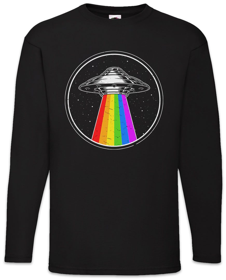 Langarmshirt UFO Rainbow Tractor Beam Langarm T-Shirt Gay Pride Month Trans Alien