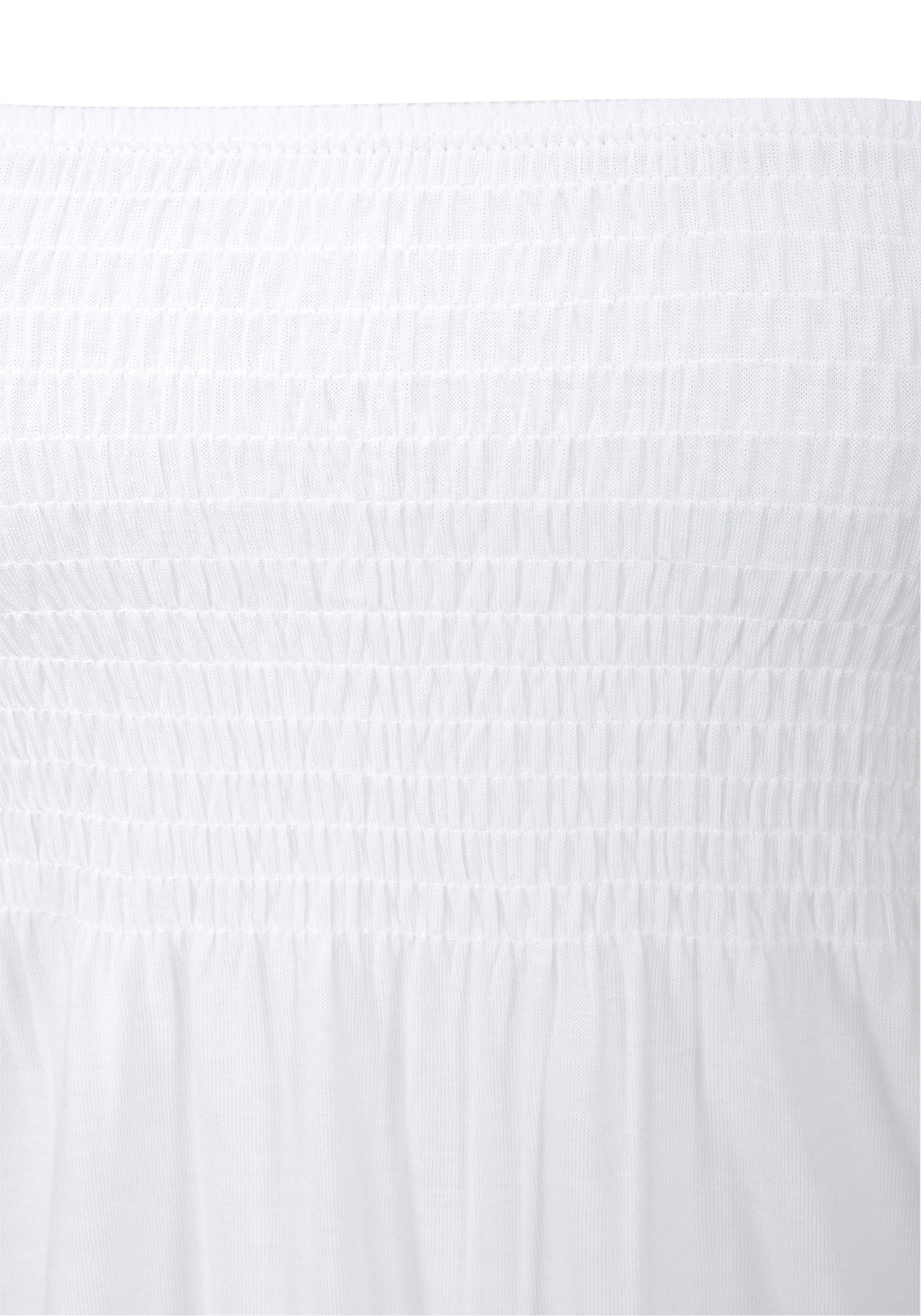 LASCANA Bandeautop mit breitem Smokeinsatz und Gummizug schulterfreies Sommertop, elastisches Jerseytop, trägerloses Strandtop – Bild 5 von 5