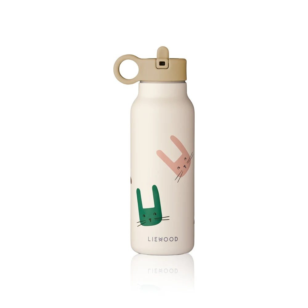 Liewood Isolierflasche Liewood Kinder Wasserflasche, Trinkflasche Falk 350 ml - Recycelter, Edelstahl, Isoliert, Auslaufsicher, Farbe: Häschen / Sandfarben
