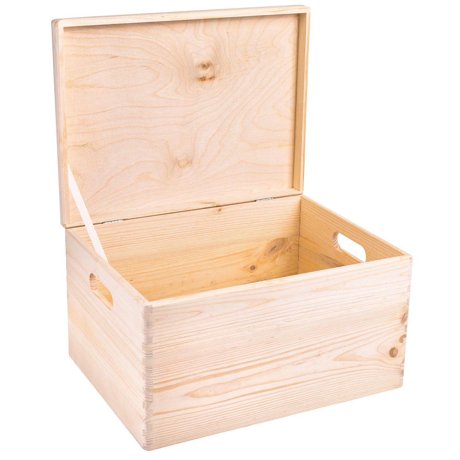 Creative Deco Holzkiste mit Deckel XXL groß 40x30x24 cm Erinnerungsbox Baby Holzbox, mit Griffen, Scharnieren