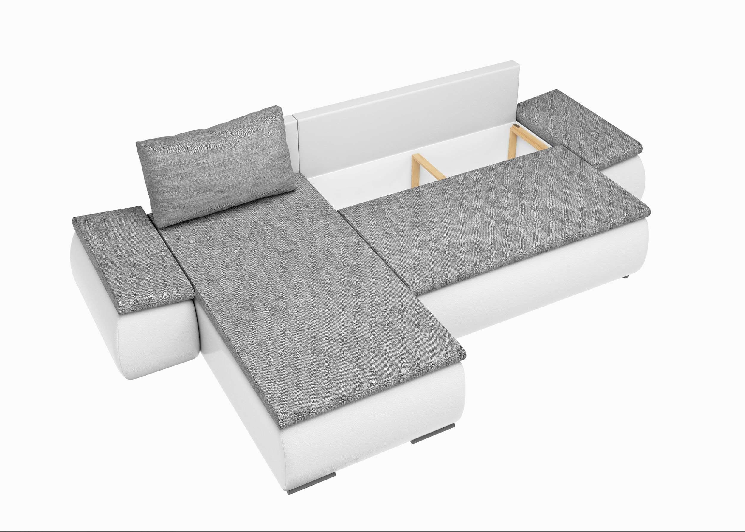 Wellenfederung, mane frei mit stellbar, Eckcouch, L-Form, oder links Design Bettfunktion, Modern mit im bestellbar, rechts Stylefy Ecksofa Olin, Raum