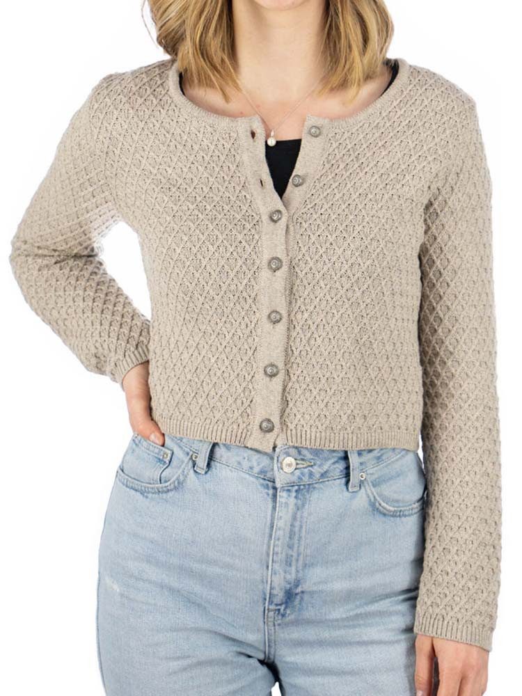 OS Trachten Trachtenjacke Strickjacke Vanessa beige – Bild 3 von 4
