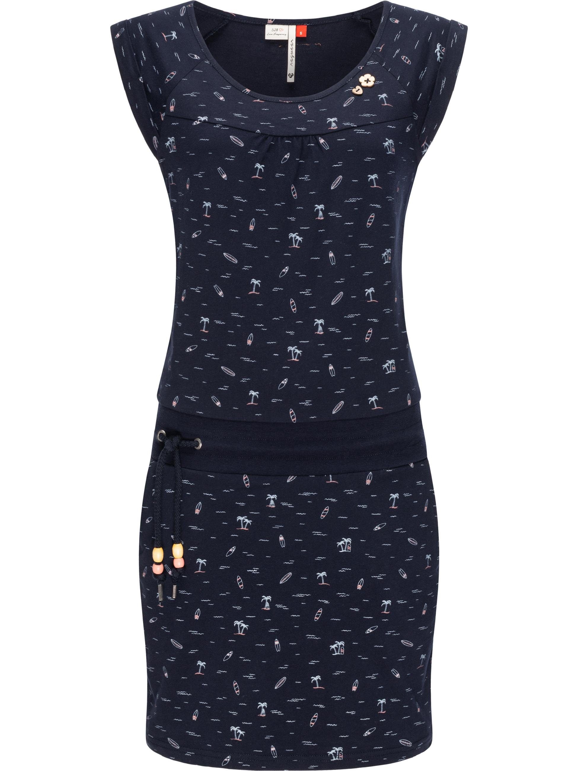 Ragwear Sommerkleid Qualität, 100% vegan leichtes u. hergestellt Kleid Baumwoll Penelope mit Hochwertige Print, Verarbeitung