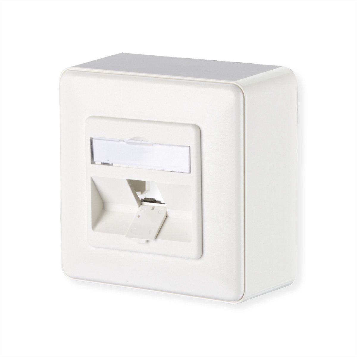 Metz Connect Modul Anschlussdose AP Netzwerk-Panel (bestückt, 1 Ports, 1 Port unbestückt reinweiß, 1309140002-E)