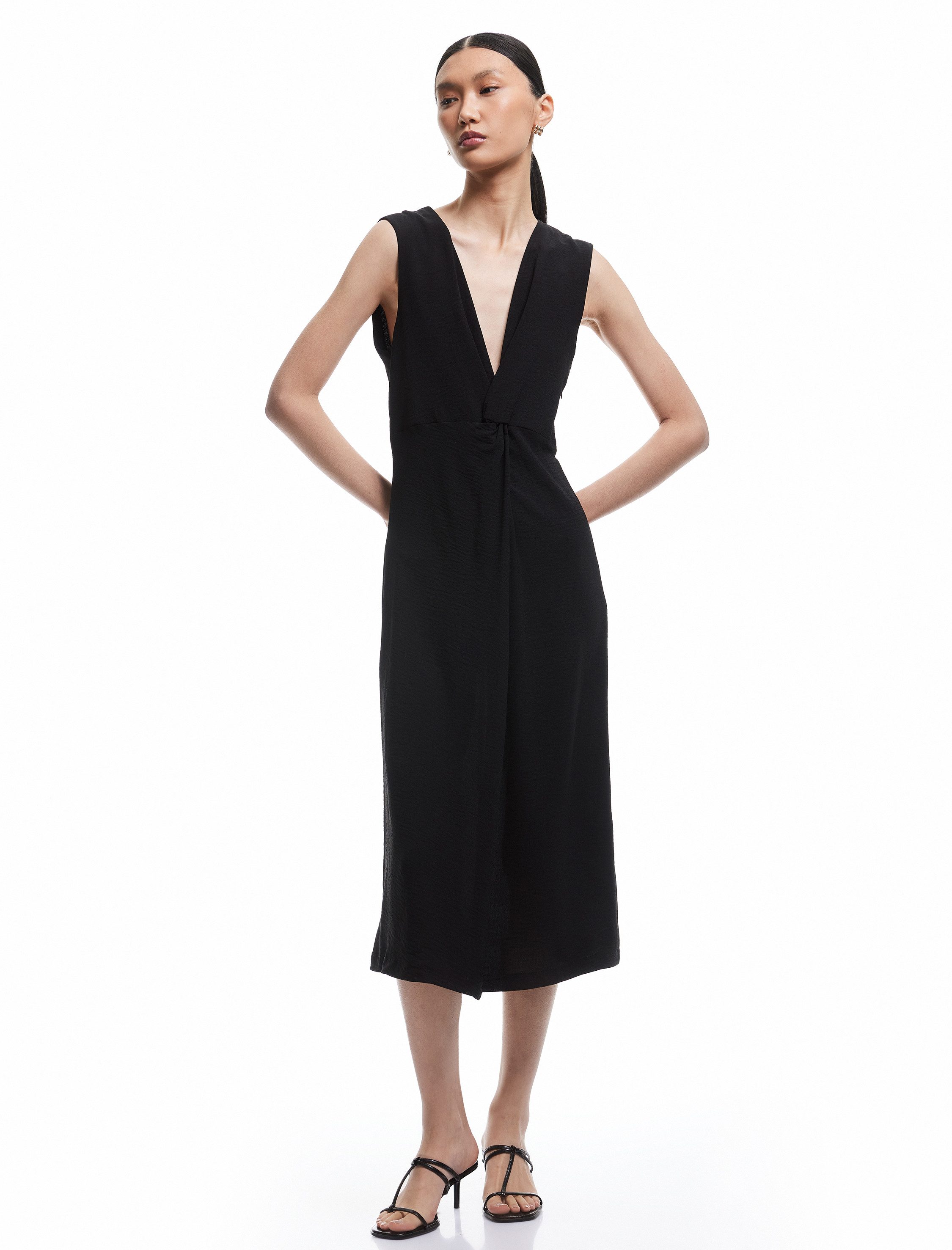 Koton Maxikleid Koton V-Ausschnitt Ärmelloses Maxi Dress