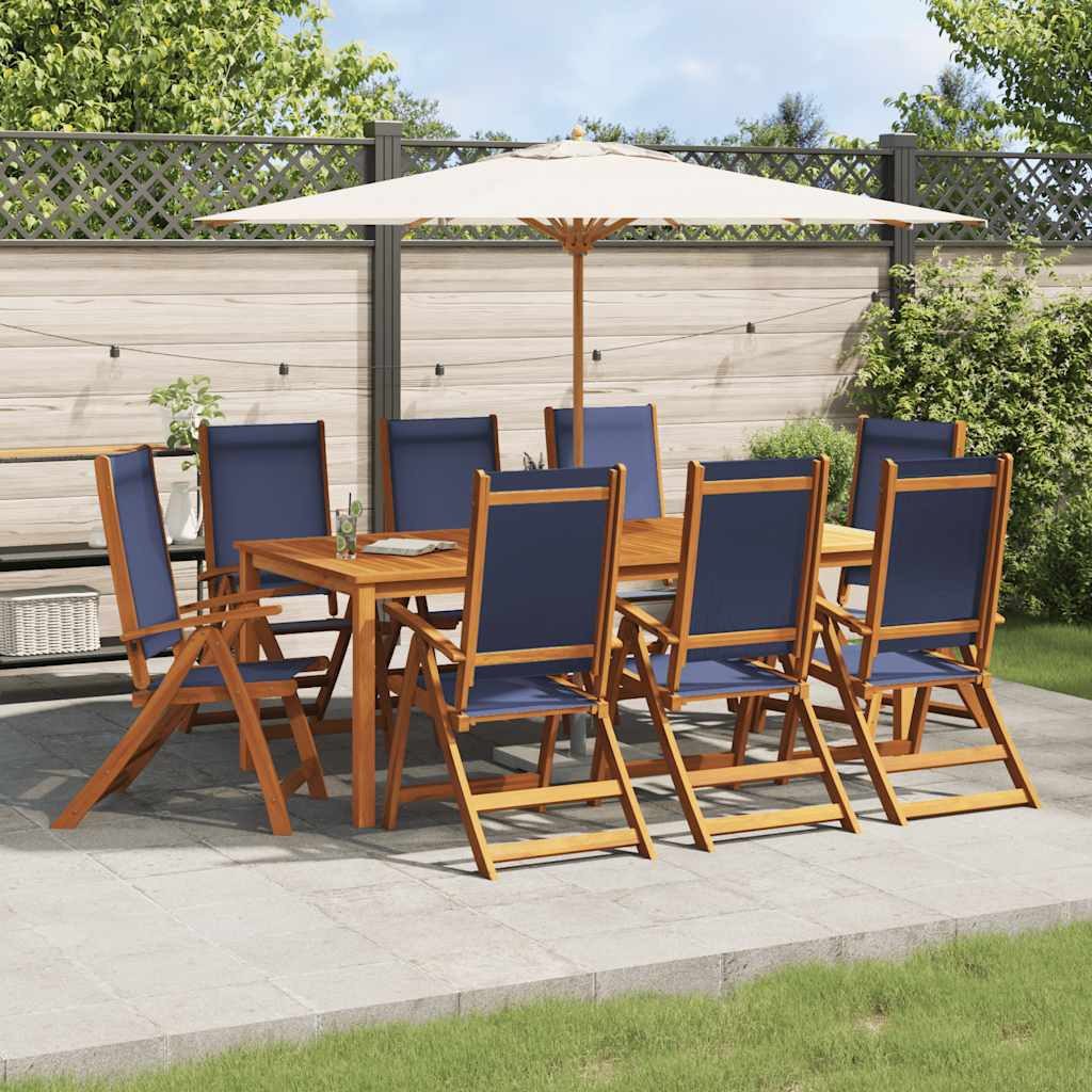 vidaXL Gartenstuhl Klappstühle, 8-teilig, Massivholz und Textilene (8 St)