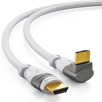 deleyCON deleyCON 3m HDMI Kabel 90° gewinkelt 4K UHD 1080p FULL HD 3D Ethernet HDMI-Kabel