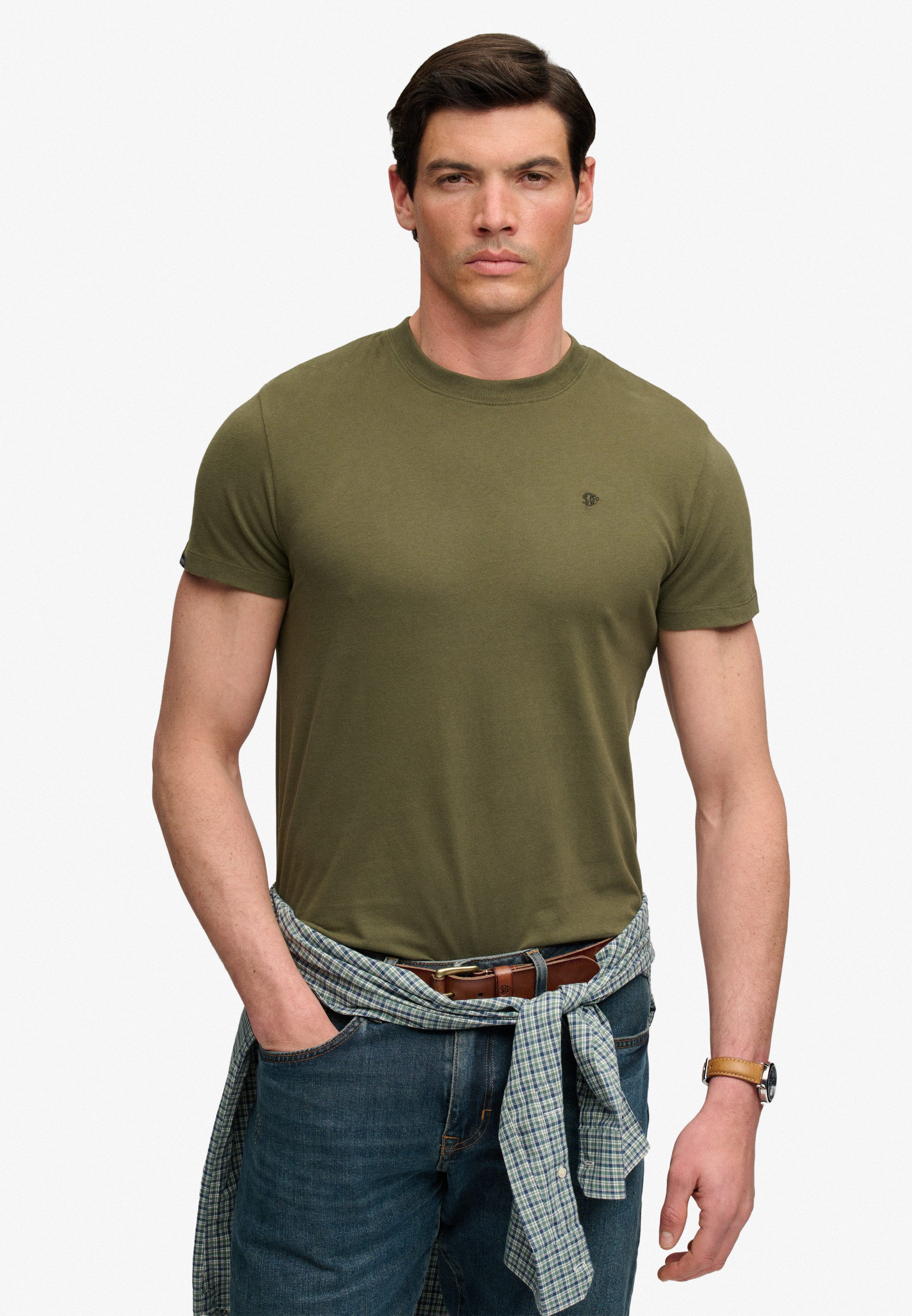 Superdry Rundhalsshirt ESSENTIAL SDCO LOGO EMB TEE Baumwolle, regular fit